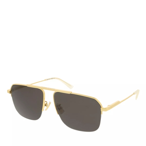 Bottega Veneta BV1149S-007 58 Unisex Metal Gold-Grey Sunglasses