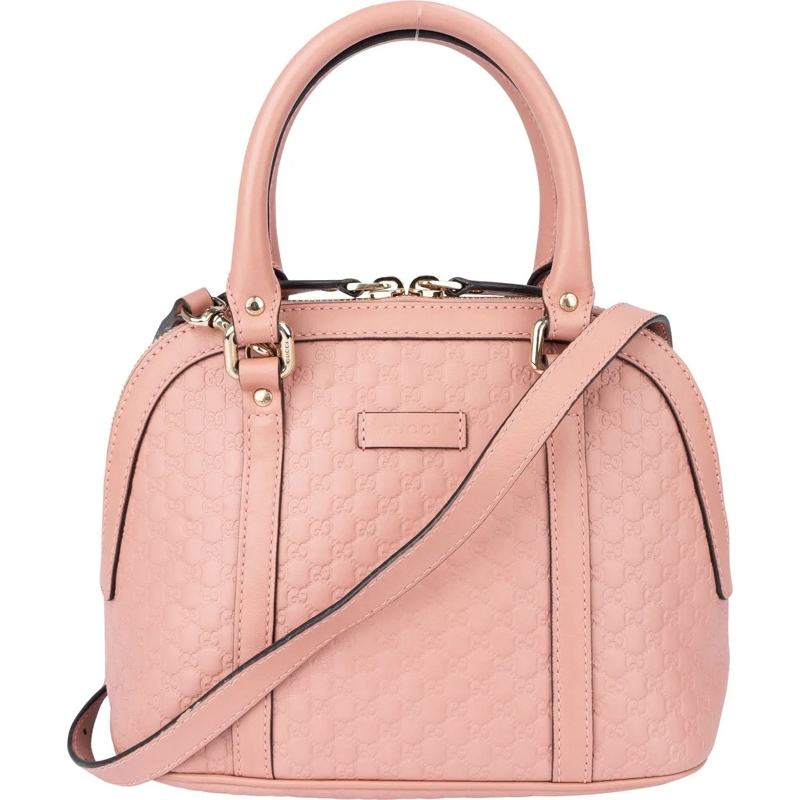 Gucci Schultertasche Gucci GG Leather Guccissima Mini Handbag rose