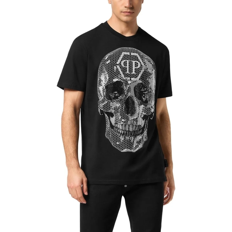 Philipp Plein T-Shirt T-Shirt Rundhalsausschnitt Ss Skull Mit Schmuckste schwarz(Image 5)