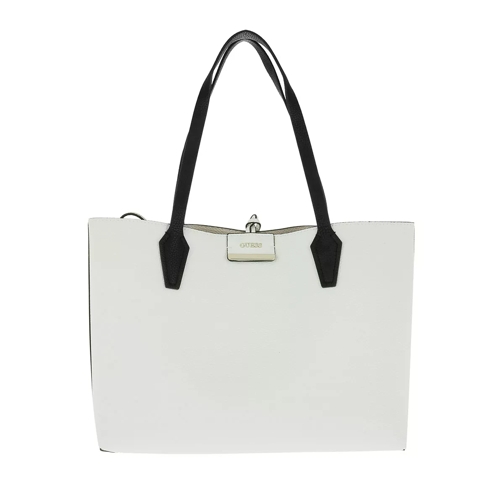 Guess Bobbi Inside Out Tote White Multi/Taupe Tote