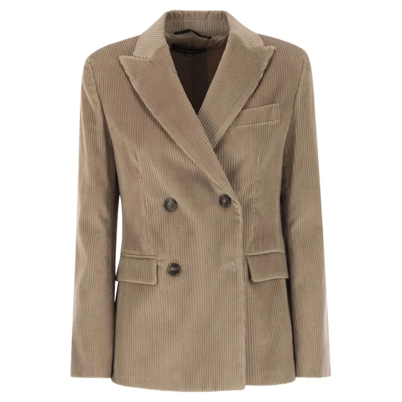 Max Mara Blazer Katanga - Cotton Velvet Blazer Brown