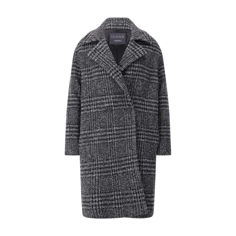 CINZIA ROCCA Übergangsmantel Mantel aus Woll-Mix Schwarz