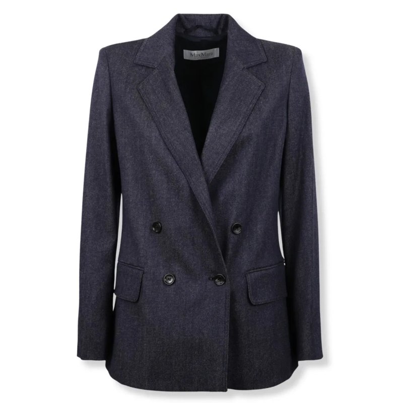 Max Mara Blazer Tailored Neutrals Jacket With Structured Shoulders Black