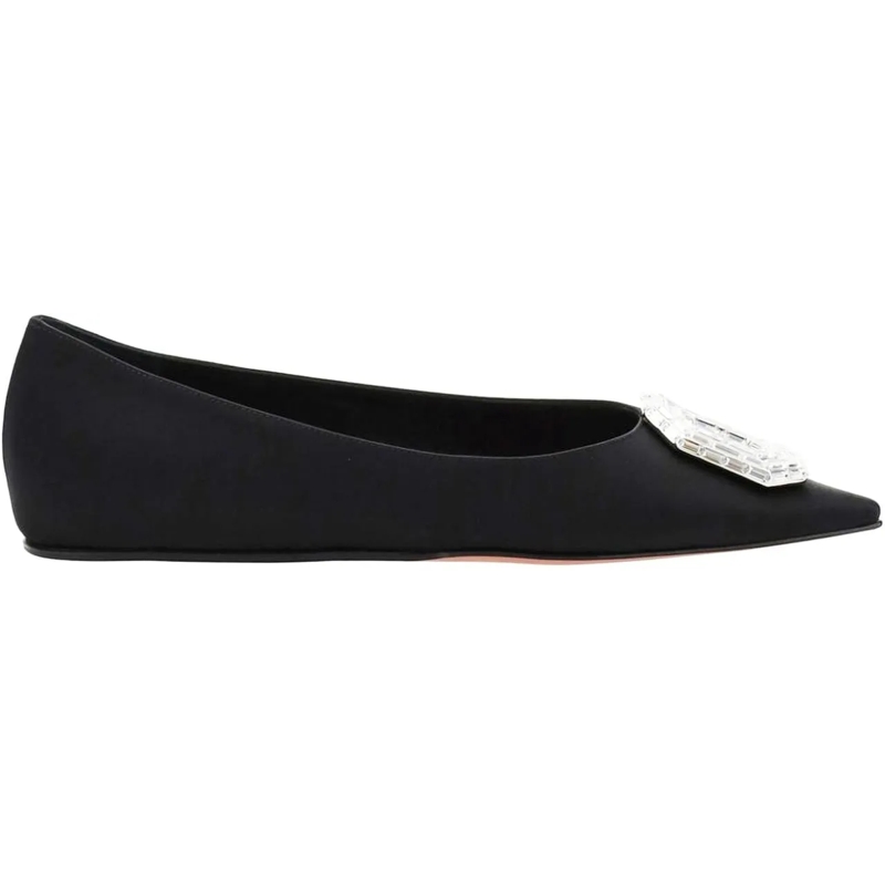 Amina Muaddi T-shirt Amina Muaddi Camellia Ballerina Flats schwarz
