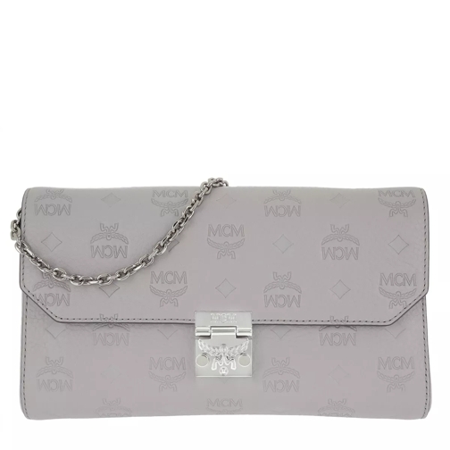 MCM Millie Leather Wallet Medium Flap Crossbody Bag Dove Pochette