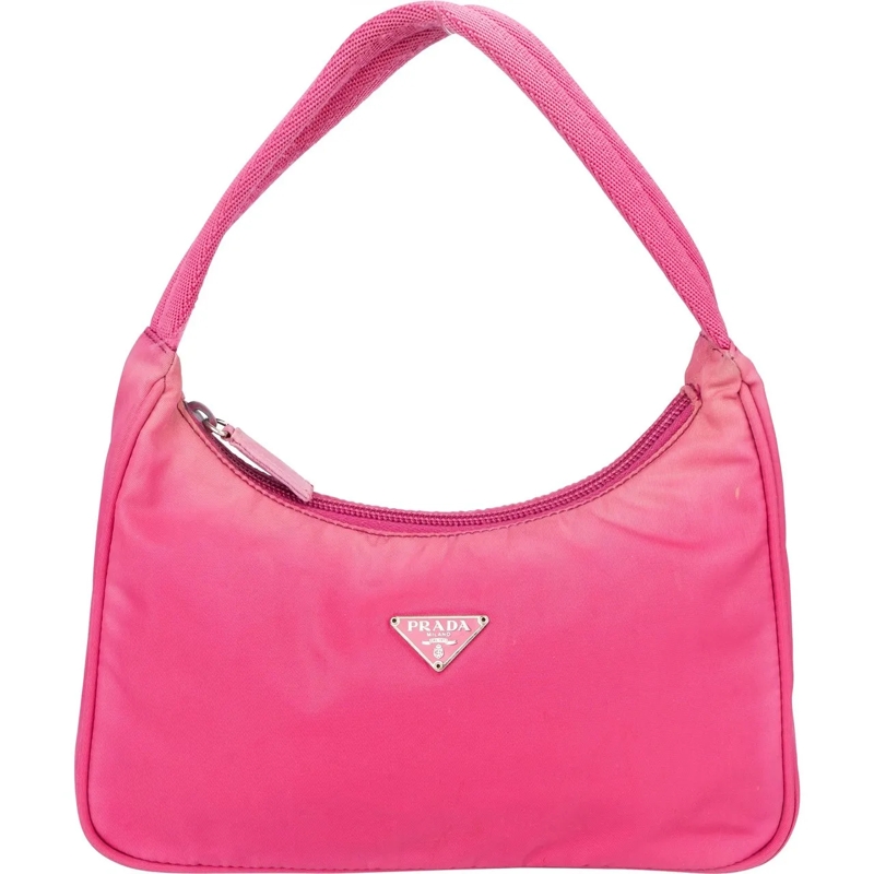 Prada Schultertasche Prada Pink Nylon Triangle Vintage Re-Editon Handba rose