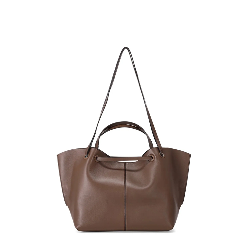 Max Mara Shopper Tasche Ed Doubles aus Leder braun(Image 2)