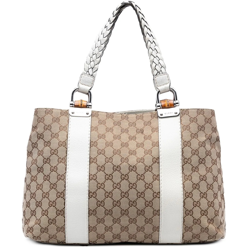 Gucci Shopper Medium GG Canvas Bamboo Libeccio Tote braun