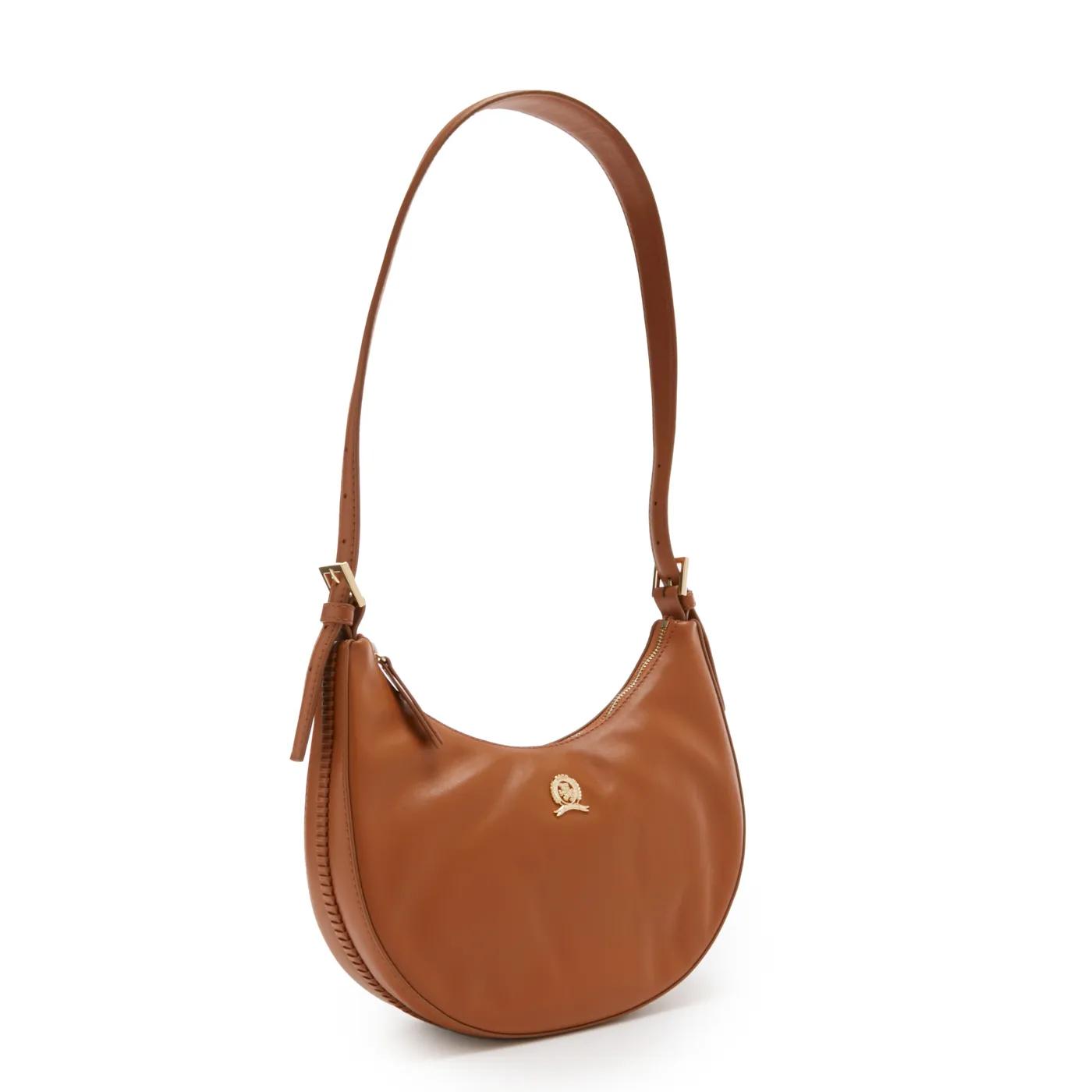 Tommy Hilfiger Hobo bags Crest Leather Shoulder Bag in bruin