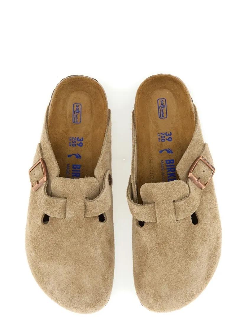 Thumbnail - Birkenstock Slipper & Pantoletten - Suede Mule Boston With Adjustable Strap - Gr. 40 (EU) - in Braun - für Damen