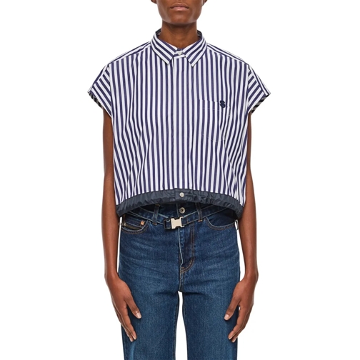 Sacai Hemden Short Cotton Poplin Shirt Blue