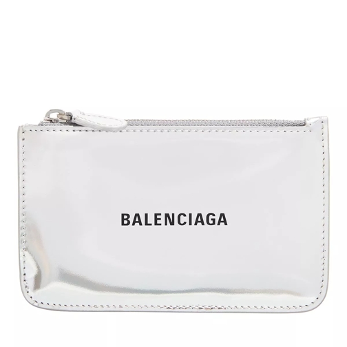 Balenciaga Long Coin and Card Holder Metallic Silver Card Case