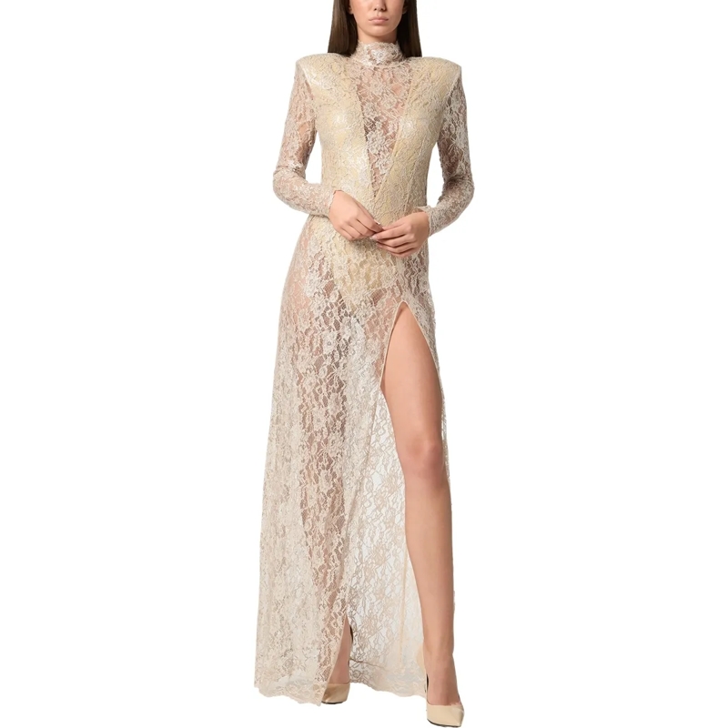 Philipp Plein Maxikleid Lace Long Dress rose(Image 3)