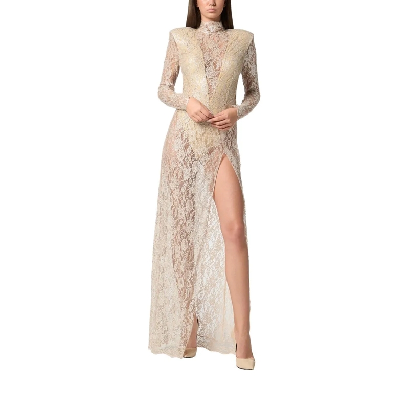 Philipp Plein Maxikleid Lace Long Dress rose(Image 4)