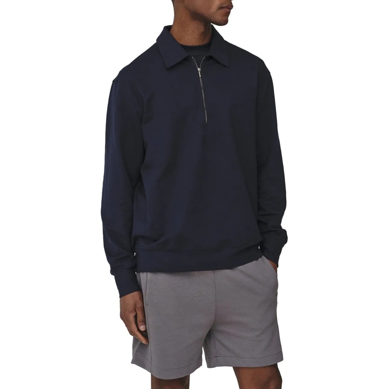 VALENZA  Polo Zip Sweater Navy Blue blau