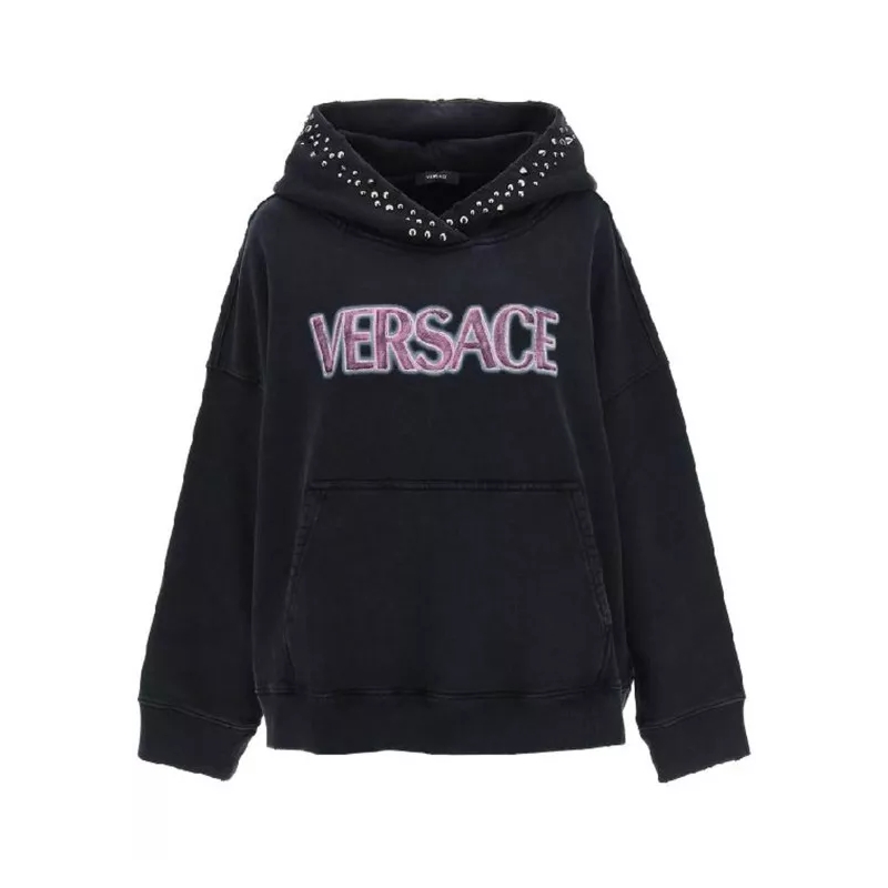Versace Sweatshirt Cotton Logo Sweatshirt Black