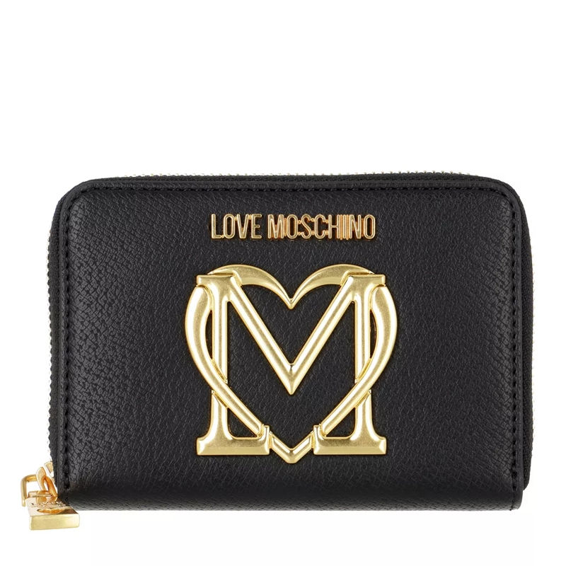 Love Moschino Portemonnaie mit Zip-Around-Reißverschluss Portafogli Pu  Nero