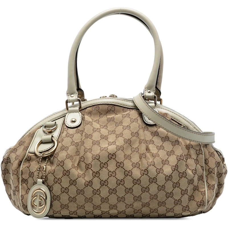 Gucci Schultertasche GG Canvas Sukey Satchel braun