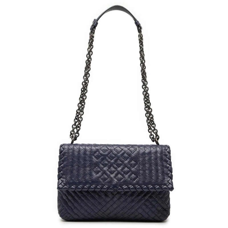 Bottega Veneta Schultertasche Small Nappa Intrecciato Stitched Olimpia Shoulder  blau
