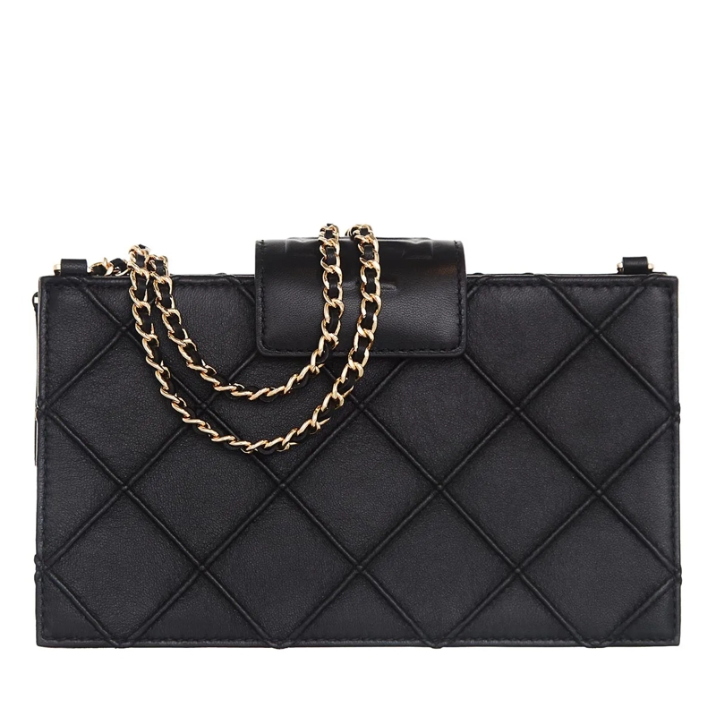 Tory Burch Wallet On A Chain Fleming Mini Chain Wallet Black
