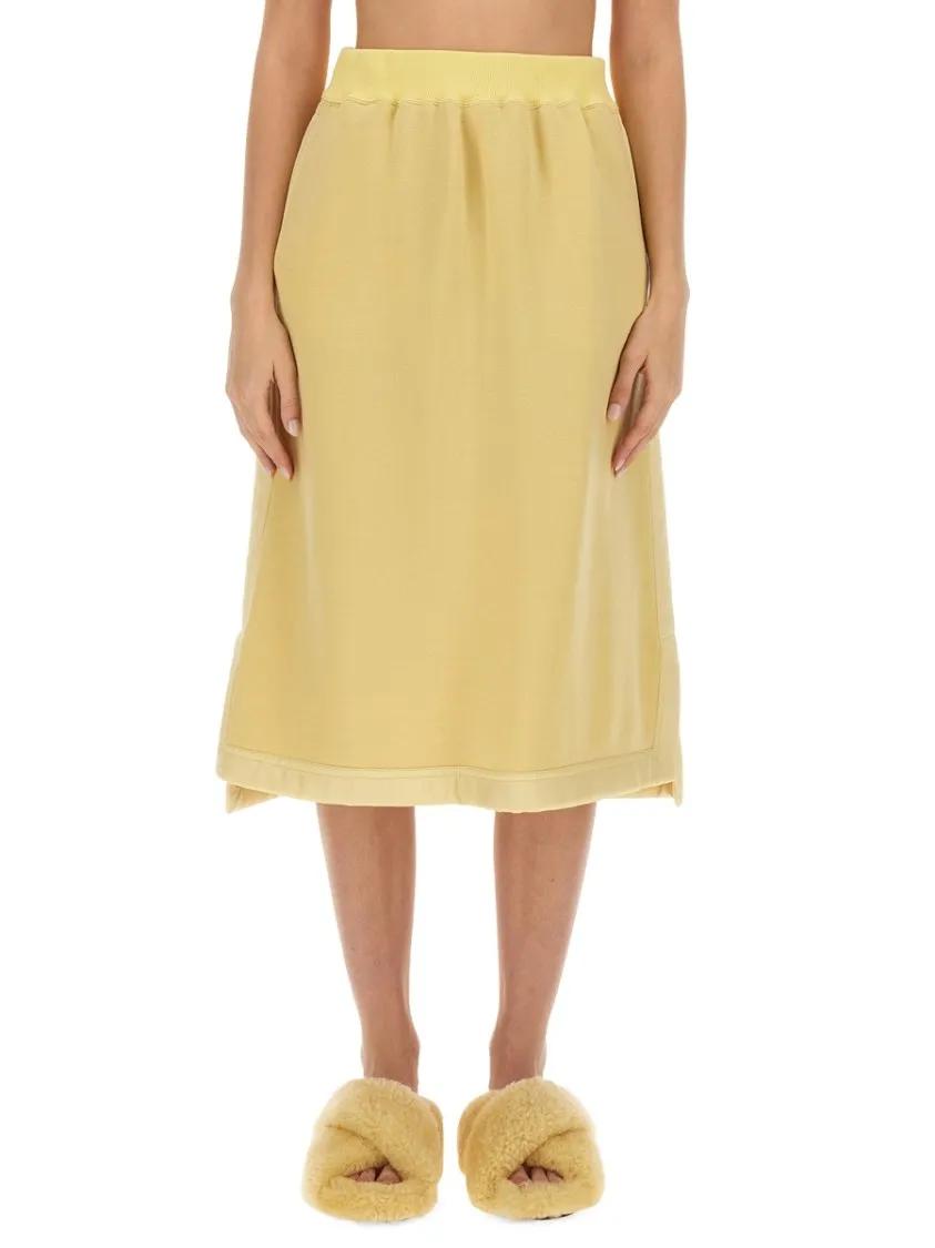 Thumbnail - Jil Sander - Flowing Virgin Wool Midi Skirt - Größe 34 - gelb