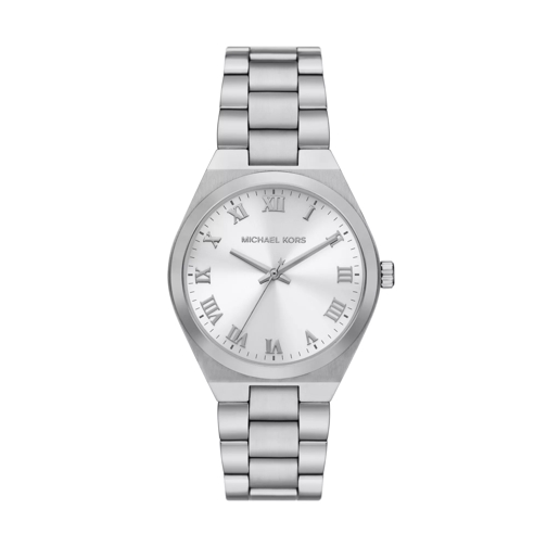 Michael Kors Lennox Three-Hand Stainless Steel Watch Silver Quartz Horloge