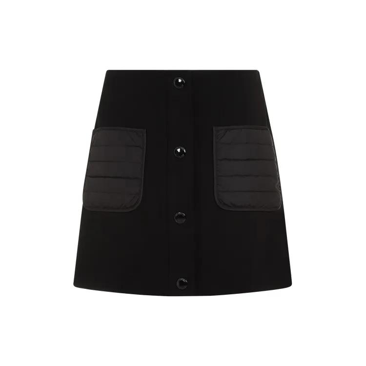 Moncler - Black Viscose Skirt - Größe S - schwarz