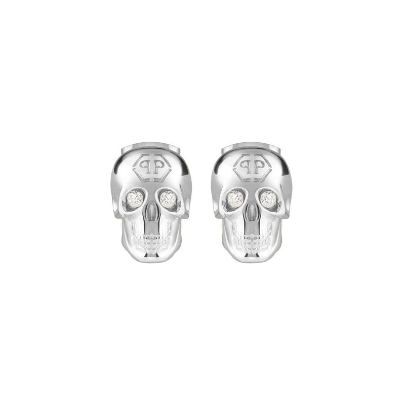 Philipp Plein Ohrstecker Ohrringe 3D Skull silber