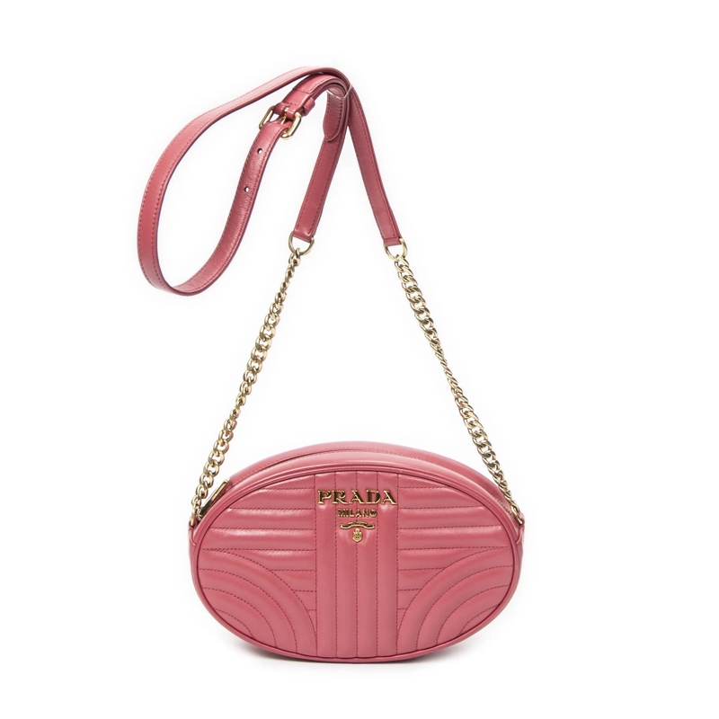 Prada Crossbody Bag Oval Chain Crossbody pink