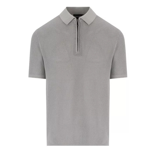 Emporio Armani Grey Mesh Poloshirt Grey 