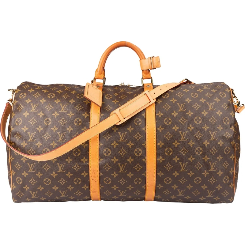 Louis Vuitton Tote Louis Vuitton Canvas Monogram Keepall 60 Bandoulie braun
