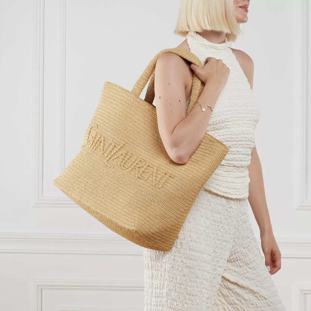 Saint Laurent Totes Raffia Tote Bag in beige