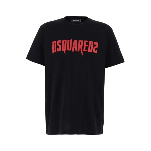 Dsquared2  Black Crewneck T-Shirt Witrh Screaming Maple In Co Black