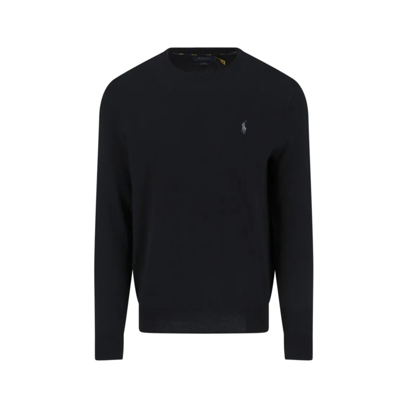 Polo Ralph Lauren Pullover Timeless Black Sweater With Ribbed Detailing Black