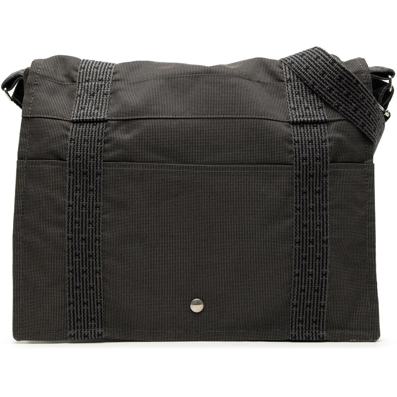 Hermès Schultertasche Canvas Herline Besace MM grau