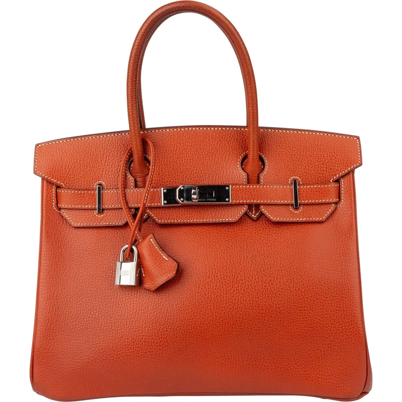 Hermès Tote Hermes Birkin 30 Ardennes Leather Palladium Hardwa braun