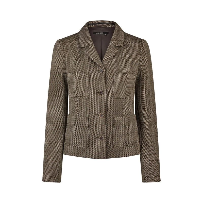 Marc Aurel Blazer Blazer- Ripsband an Kanten- Paspeltaschen- hoc braun