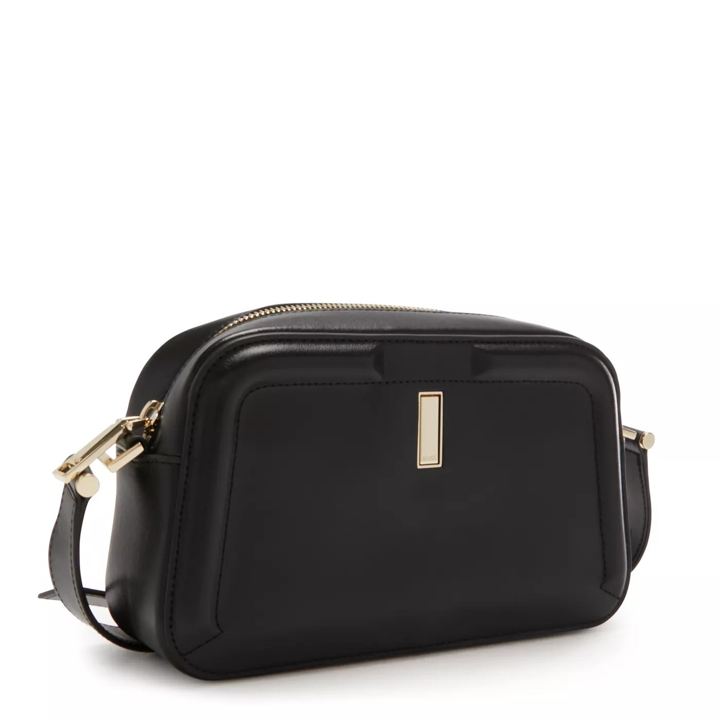 HUGO Crossbody bags Boss Ariell Schwarze Leder Umhängetasche 5051 in zwart