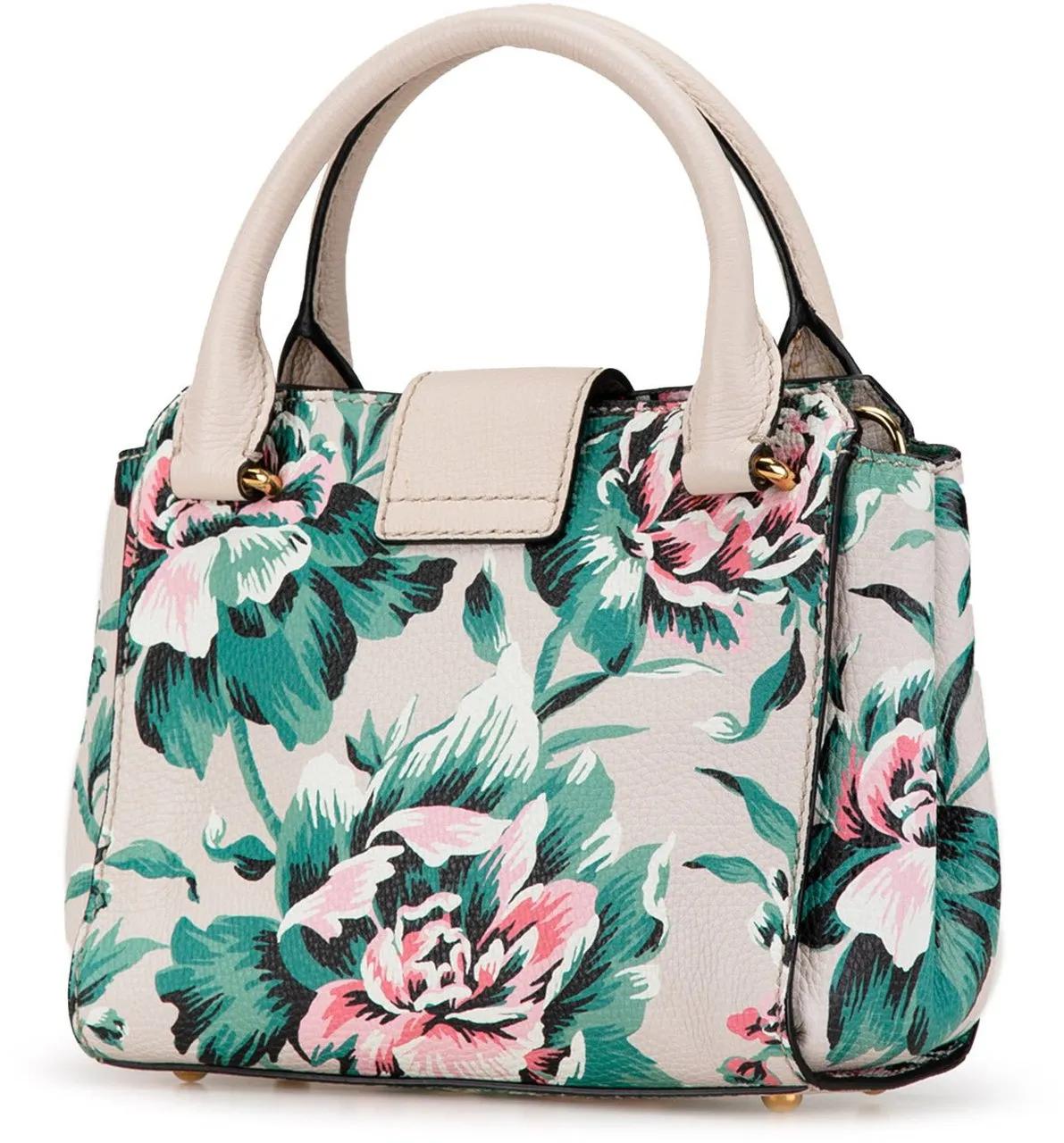 Burberry Totes & shoppers Small Floral Leather Buckle Satchel in bruin
