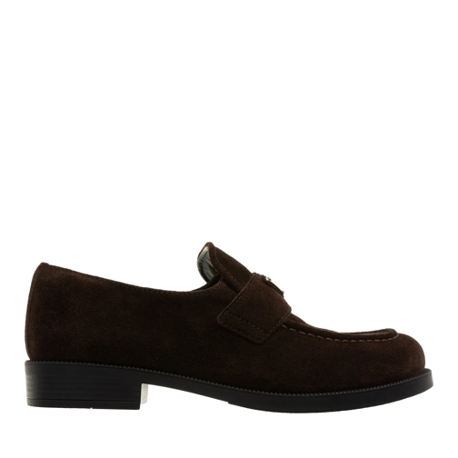 Prada Loafer Trangle Logo Loafers Dark Brown