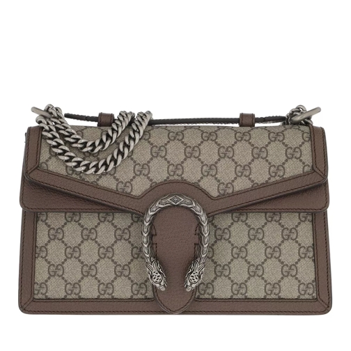 Gucci Dionysus GG Top Handle Bag Leather Ebony Beige Satchel