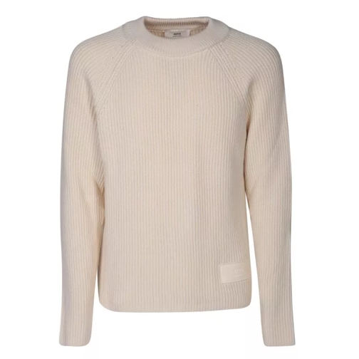 AMI Paris Pullover With Ribbed Construction Neutrals 