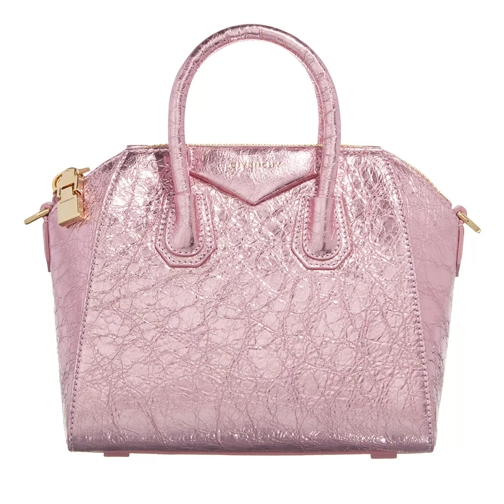 Givenchy Mini Antigona Bag In Laminated Leather Silk Pink Tote
