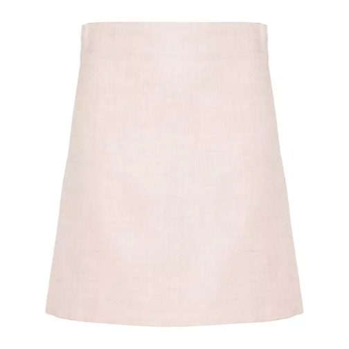 Philosophy Di Lorenzo Serafini High-Waisted Skirt In Linen Blend Pink 