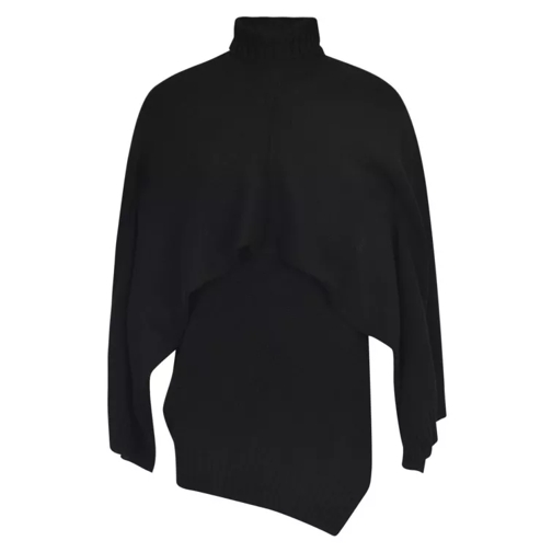 Jil Sander Black Detachable-Panel Ribbed-Knit Jumper Black Pull