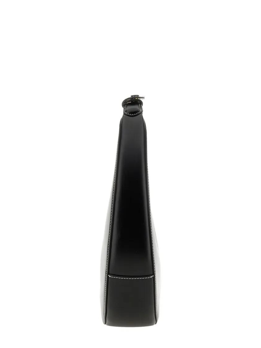Staud Crossbody bags Crescent-Shaped Black Leather Handbag in zwart