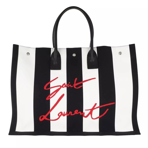 Saint Laurent Noe Shopper Striped Black/White Shoppingväska