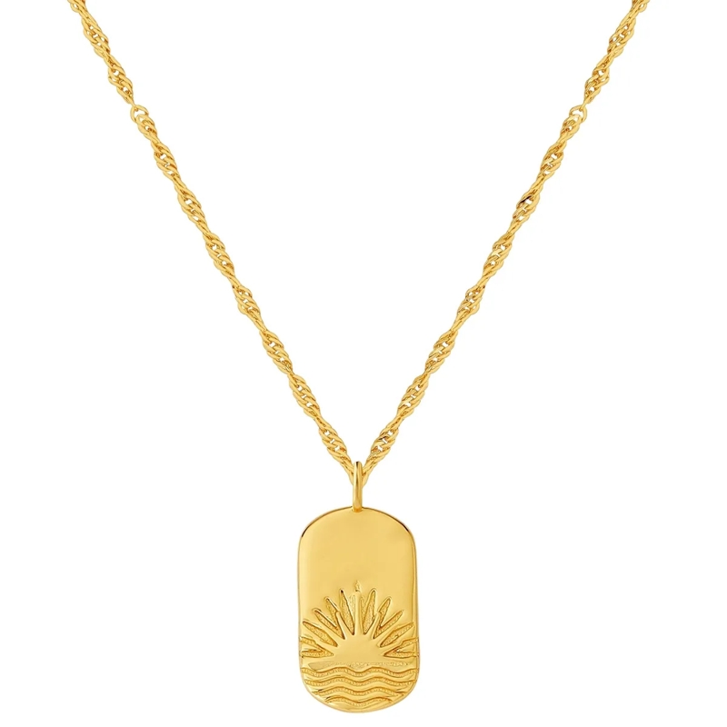 Glanzstücke München Mittellange Halskette Sterling Silber Halskette Sonnenuntergang gold