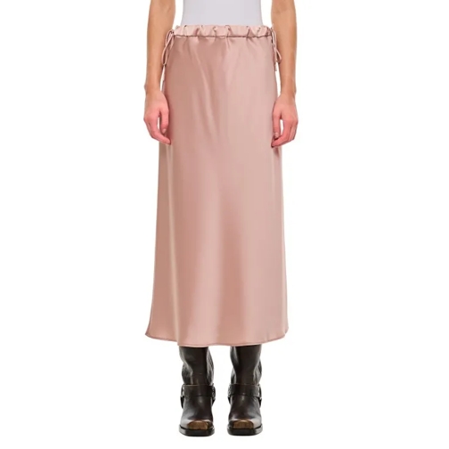 Max Mara Midi Rokken Editore Satin Skirt Pink