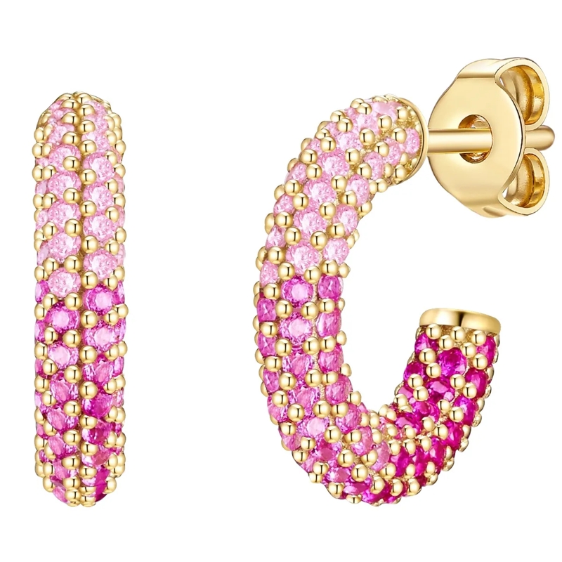 Glanzstücke München Ohrhänger Sterling Silber Creolen Zirkonia gold